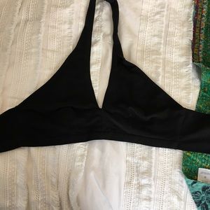 indah black wrap bralette top